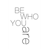 print on cross words saying Be Who You Are